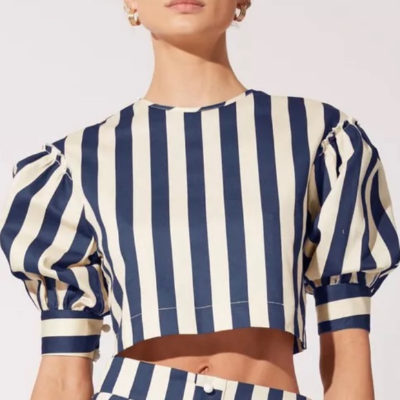 Solid and Striped Alex Crop Blouse - Picture 2 of 6